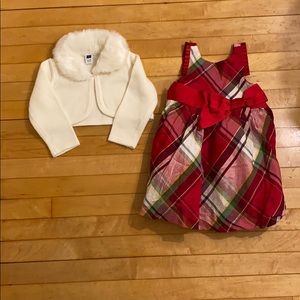Janie and Jack Plaid holiday Dress 12-18m